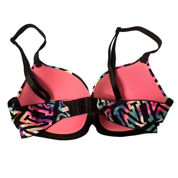 VS Pink Logo Wear Multi-Colored Everywhere Lightly Lined Padded Bra Size 32D - Picture 5 of 12